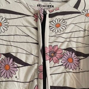 Velveteen by bunny knots Floral mummy Halloween zippie 12-18 months